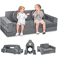14PCS Modular Kids Play Couch, DIY Modular Toddler Couch for Playroom and Bedroom, Baby Play Couch, Creative Furniture Set, Easy to Build Magical Forts in Your Playroom/Indoor/Nursery
