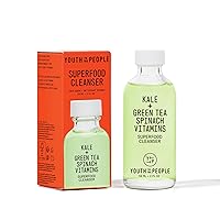 Superfood Facial Cleanser - Kale and Green Tea Cleanser - Gentle Face Wash, Makeup Remover + Pore Minimizer for All Skin Types - Vegan