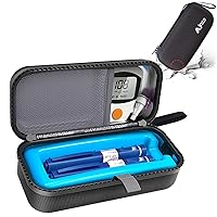 Insulin cooler Travel Case, diabetes drug cooler, portable drug cooling bag. Storage of insulin and auxin supplies - easy to change needles for each injection (Black)
