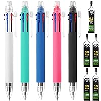 in One Retractable Ballpoint Pen for Office School Supplies Pack of 8 Black, Blue, Red, Green Ipienlee Multicolor Ballpoint Pens 0.7mm Ball Point Pen 4 Color Ink 
