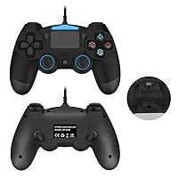 ps4 Wired Controller, Dual Vibration USB Wired PS4 Remote Controller Joystick with Additional L3 R3 Buttons and 3.5MM Headphone Jack for Play Station 4 PS4/PS3/PC Platform