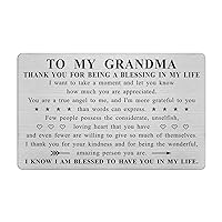 Grandma Gifts for Mothers Day, Grandma Birthday Gift, Thank You Grandmother Gifts, Appreciation Grandma Card, Steel Engraved Wallet Card Insert