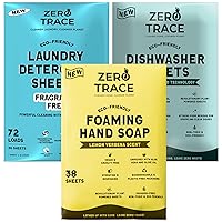Eco-Friendly Cleaning Trio: Fragrance free Laundry, Dishwasher, & Hand Soap - Zero Trace Sheets