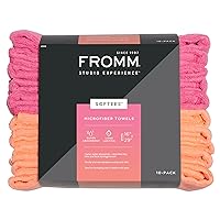 Fromm Softees Microfiber Salon Hair Towels for Hairstylists, Barbers, Spa, Gym in Hot Pink/Orange, 16