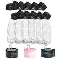 24 Cat Water Fountain Filters, 12 Pieces Filters + 12 Pieces Foam Filters for Cat Fountain, Filtering Hair (Sponge), Triple Filtering (Filter), Suitable for H1