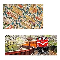 Two Plastic Jigsaw Puzzles Bundle - 1000 Piece - Smart - The Market and 1000 Piece - Panorama - Forest Train in Alishan National Park [H1163+H1483]