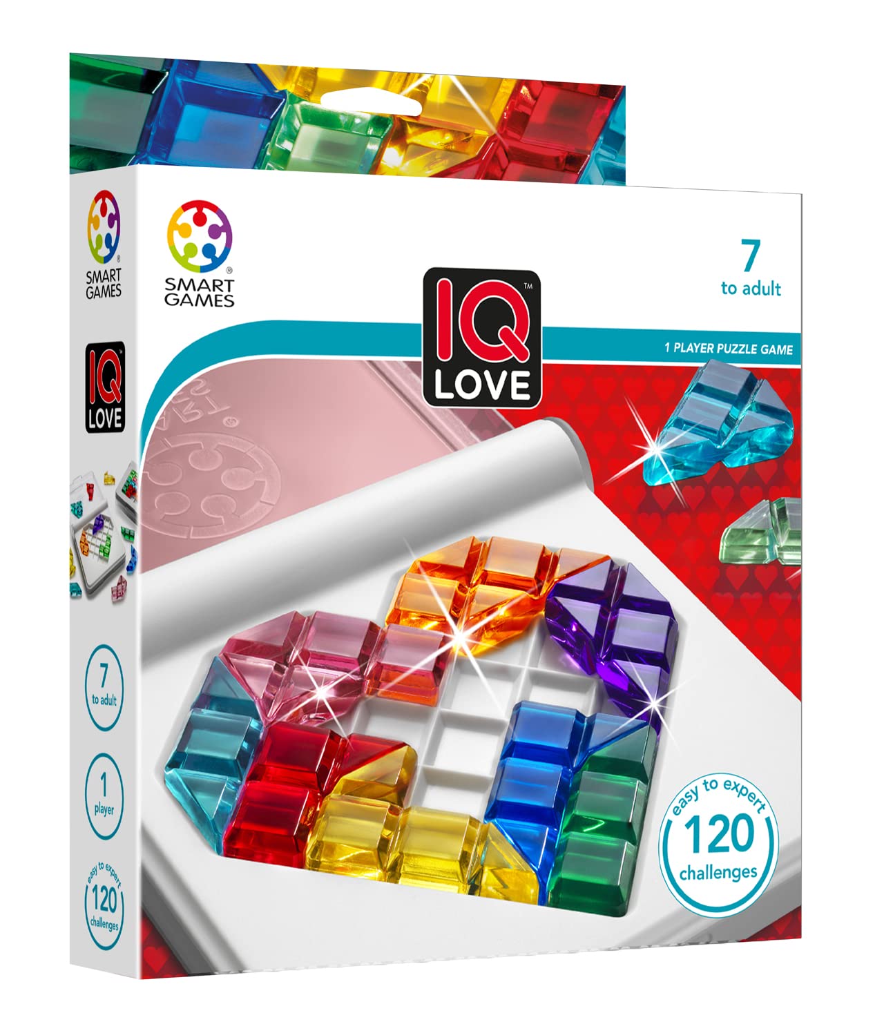 SmartGames IQ Love Travel Puzzle Game with 120 Challenges for Ages 7 - Adult