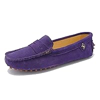 Minishion Women's Casual Loafers Suede Comfortable Driving Shoes YB9603