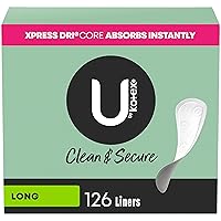Clean & Secure Panty Liners, Light Absorbency, Long Length, 126 Count (Packaging May Vary)