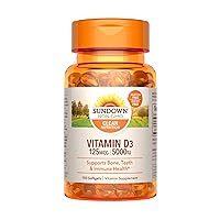 Vitamin D3 5000 IU Softgels, Supports Bone, Teeth, and Immune Health, 150 Count