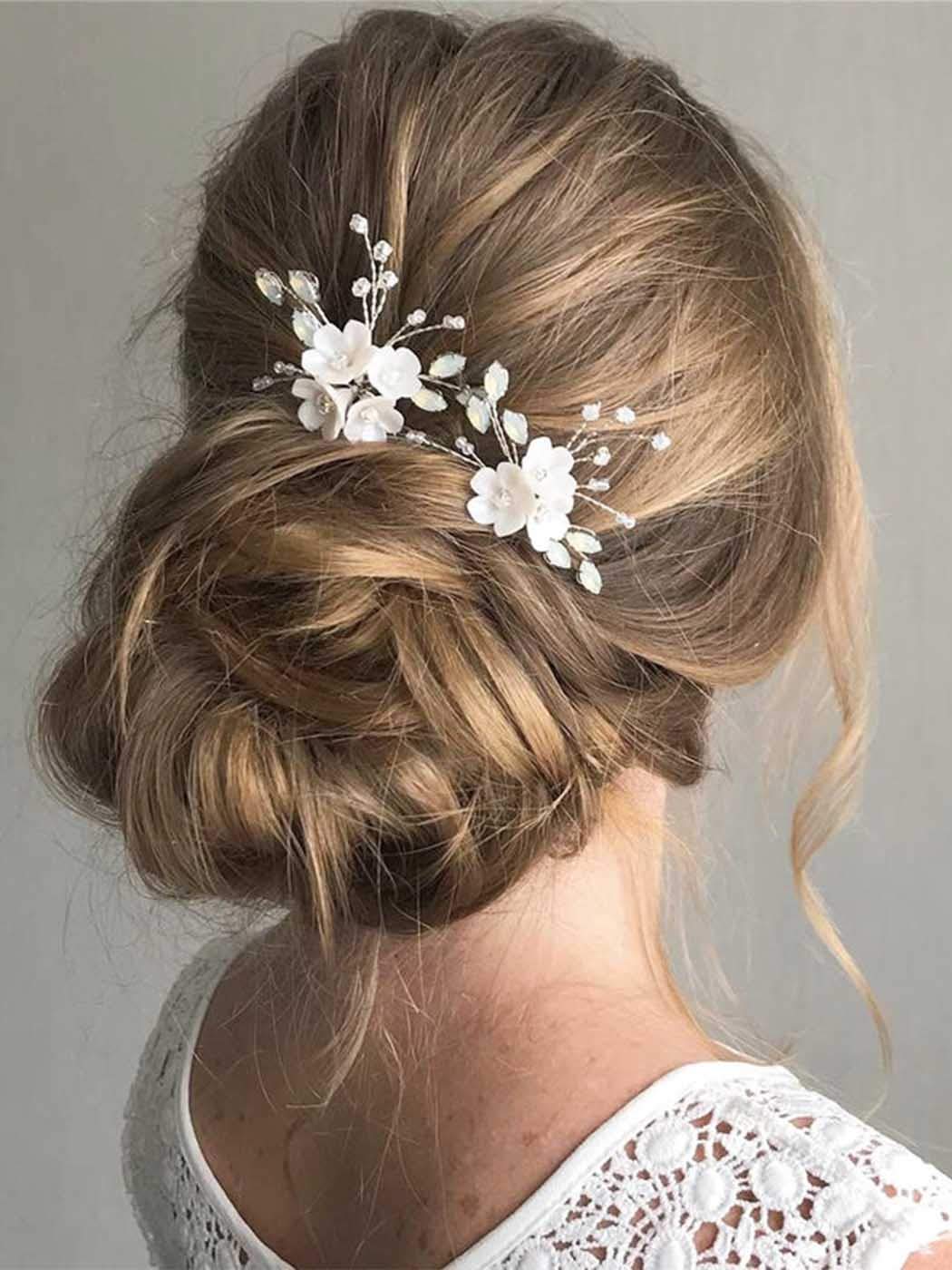 Gold Leaves with Pearls Bridal Hair Pin | Bridal Hair Accessories -  Mademoiselle Bridal