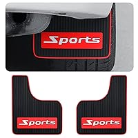 Pack-2 Car Mud Flaps, Universal Soft Material Automotive Rubber Guards, Sports Design Anti-Fly Splash Front and Rear Board Exterior Decoration Accessories (Black)