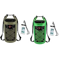Piscifun Dry Bag Army Green 10L Bundle with Waterproof Floating Backpack Green10L & 2 Waterproof Phone Cases