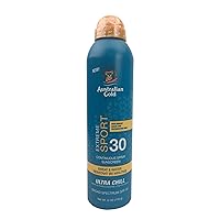 Australian Gold Extreme Continuous Spray Sunscreen SPF 30, Broad Spectrum, Sweat and Water Resistant, Non-Greasy, Oxybenzone Free, Cruelty Free, Sport-New, Coastal Breeze, 6 Ounce
