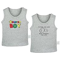 Pack of 2, Super Boy & Father and Son Best Friend for Life Funny Tshirt, Newborn Infant Baby Unisex T-Shirts Graphic Tee Tops