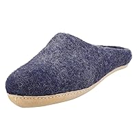Womens Egos Slip On Blue Wool Suede Comfort Leather Sole Slippers SIZE 7