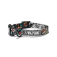 Wolfgang Premium Adjustable Dog Training Collar for Small Medium Large Dogs, Made in USA, LosMuertos Print, Small (5/8 Inch x 8-12 Inch)