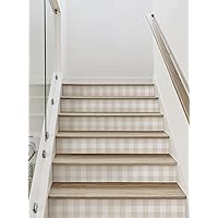 Checkered Fabric Look Peel and Stick Stair Riser Strips (6 Pack - 48