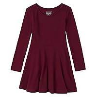The Children's Place Girls' and Toddler Solid Long Sleeve Skater Dress