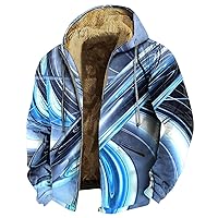 Men Sherpa Lined Drawstring Hoodies Western Winter Warm Jacket Coats Comfy Loose Fleece Casual Jackets with Pockets