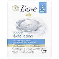 Dove Beauty Bar More Moisturizing Than Bar Soap Gentle Exfoliating With Mild Cleanser For Softer And Smoother Skin 3.75 oz, 2 Bars