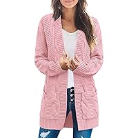 Cardigan for Women Long Sleeve Cable Knit Cardigan Sweaters Open Front Fall Outwear Coat