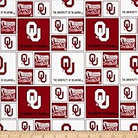 Cotton University of Oklahoma Sooners College Team Sports Cotton Fabric Print By the Yard
