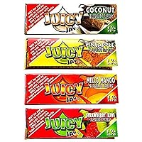 Juicy Jays Flavoured Rolling Papers 1 1/4 4 Pack (Coconut, Pineapple, Mello Mango, Strawberry Kiwi)
