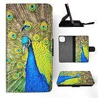 Fun Classic Cute Blue Peacock #3 FLIP Wallet Phone CASE Cover for Apple iPhone 15 Plus
