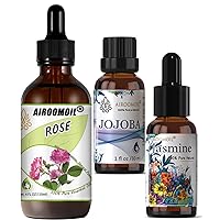 4+2 oz Rose Jasmine Jojoba Essential Oil Set Aromatherapy Blend for Yoga Studio Room Spray Home Use Diffuser Perfume Scents