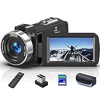 8K 64MP Video Camera 18X Digital Camcorder Video Camera for YouTube 3.0 inch Flip Screen Camcorder Vlogging Camera with 32GB SD Card, 2.4G Remote Control, Two Batteries and External Mic