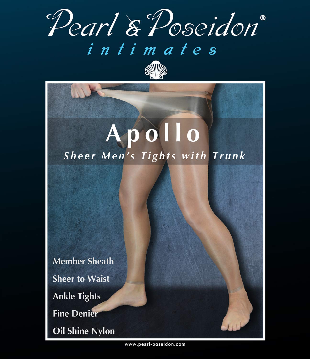 Apollo – Mens Sheer Tights with Male Anatomy Pouch
