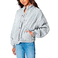 [BLANKNYC] Girls Light Wash Quilted Jacket, Comfortable & Stylish Coat, Sun Bleached, X-Large