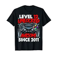 Level 12 Unlocked Awesome Since 2011 12th Birthday Gaming T-Shirt