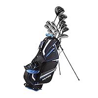 19 Piece Men's Complete Golf Club Package Set with Titanium Driver, 3 Fairway Wood, 3-4-5 Hybrids, 6-SW Irons, Putter, Stand Bag, 5 H/C's - Choose Options!