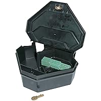 JT EATON 904 Gold Key Rat Depot Plastic Heavy Duty Tamper Resistant Bait Station with Solid Lid, 11-3/8