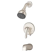 Symmons S-9602-PLR-1.5-TRM-STN Origins Single Handle 1-Spray Tub and Shower Faucet Trim in Satin Nickel - 1.5 GPM (Valve Not Included)