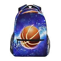 Galaxy Basketball Kid's Boy's Backpack Blue Lightnings Sports Ball Schoolbag Backpacks for Boys Girls Toddler Bookbag Casual Daypack Back Pack Zipper Children Bag Backpack