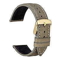 WOCCI Nubuck Watch Bands with Stainless Steel Buckle, Italian Leather Replacement Watch Straps 14mm 18mm 20mm 22mm