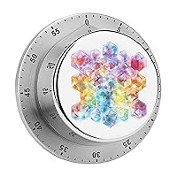 Crystal Bohemian Honeycomb Mechanical Stainless Steel Timer Magnetic Countdown Clock for Home Kitchen Cooking Learning