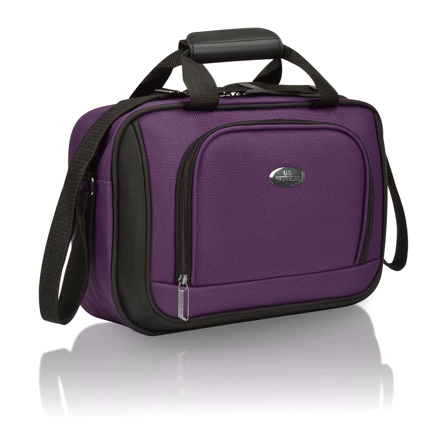 U.S. Traveler Rugged Fabric Expandable Carry-on Luggage Set, Purple, 4 Wheel