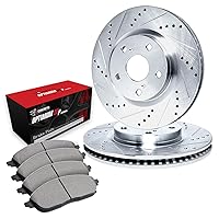 R1 Concepts Front Brakes and Rotors Kit |Front Brake Pads| Brake Rotors and Pads| Optimum OEp Brake Pads and Rotors|fits 2011-2014 Porsche Cayenne