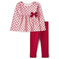 The Children's Place girls And Toddler 2 Piece Outfit, Long Sleeve Top and Pant Active Playwear SetShirt