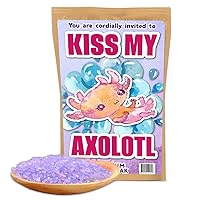 Kiss My Axolotl Bath Soak - Funny Gag Gift for Axolotl Lovers - Stocking Stuffers for Teen Girls - Lavender Bath Salts for Relaxation and Sleep - Luxurious Bath Gifts for Women