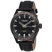 Timberland TDWGA2201203 Men's Analogue Quartz Watch with Leather Strap, black, TDWGA2201203