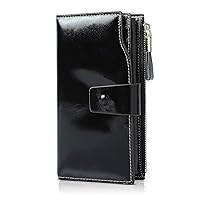 Demon&Hunter Women's RFID Blocking Large Capacity Luxury Wax Genuine Leather Purse Wallet DZA2083