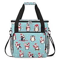 Cute Penguin (4) Coffee Maker Carrying Bag Compatible with Single Serve Coffee Brewer Travel Bag Waterproof Portable Storage Toto Bag with Pockets for Travel, Camp, Trip