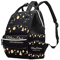Christmas Golden Glitter balls Trees Stars Decoration Diaper Bag Backpack Baby Nappy Changing Bags Multi Function Large Capacity Travel Bag
