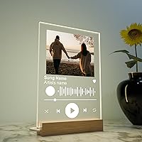 CRYPTONITE Acrylic Personalized Gifts Spotify Plaque | Personalized Mothers Day Gifts for Wife, Husband, Girlfriend or Boyfriend | Customized Gifts For Couples With Your Favorite Song & Photo