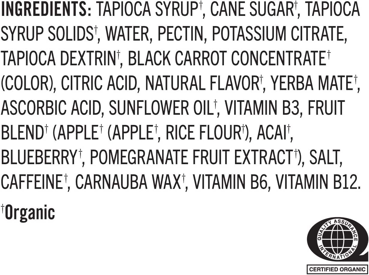 PROBAR - Bolt Organic Energy Chews, Berry Blast, Non-GMO, Gluten-Free, USDA Certified Organic, Healthy, Natural Energy, Fast Fuel Gummies with Vitamins B & C (12 Count)